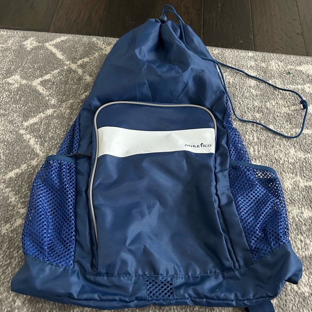 Athletico Royal blue drawstring, mesh book bag